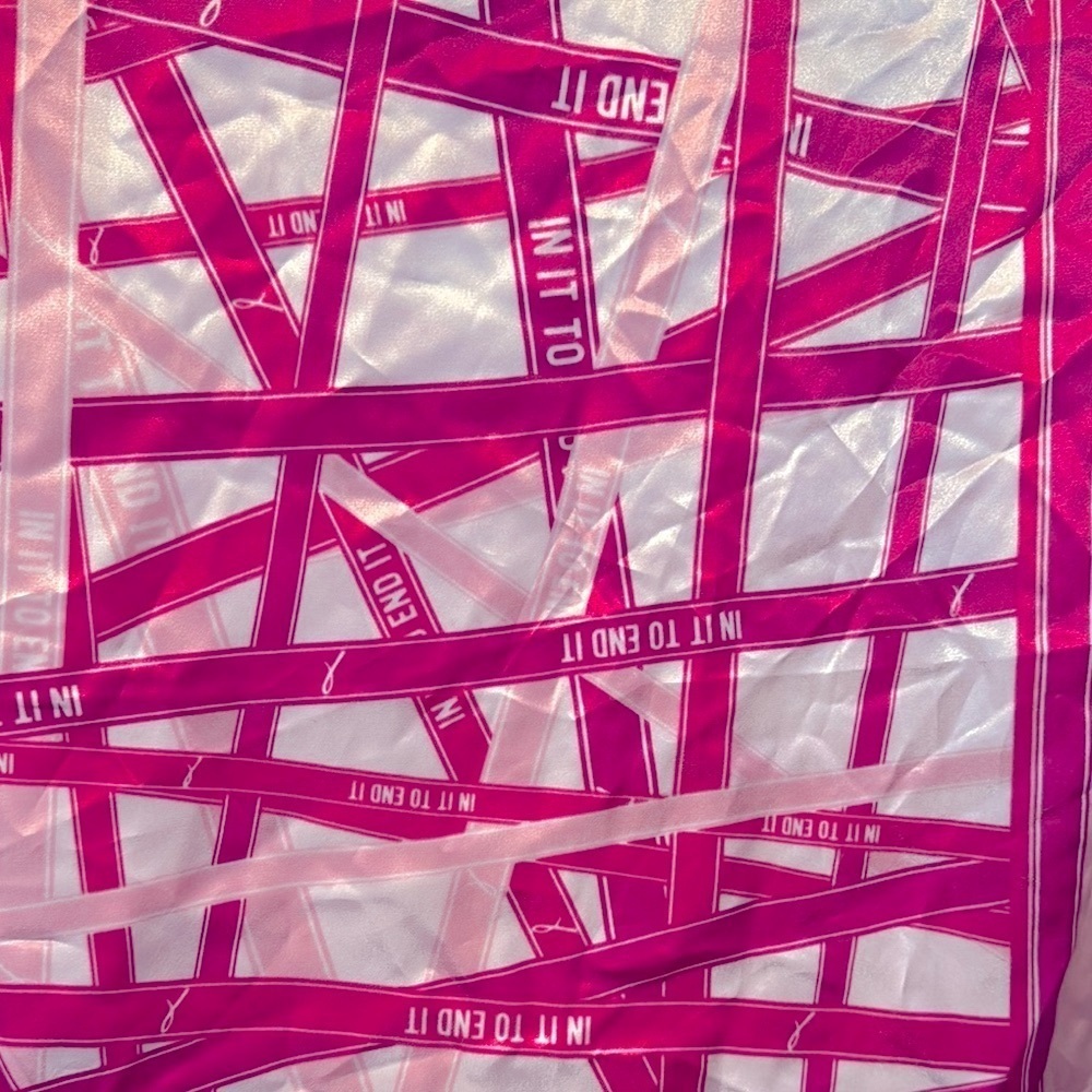 Avon vintage breast cancer in it to win it large satin scarf EUC
